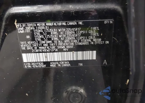 2014 Toyota Rav4 Le from USA, damaged, VIN 2T3BFREV0EW213758